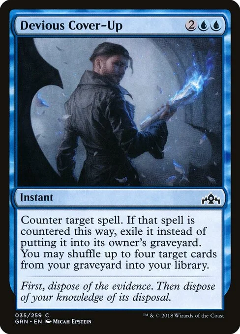 Devious Cover-Up, carta Magic di tipo Instant illustrata da Micah Epstein