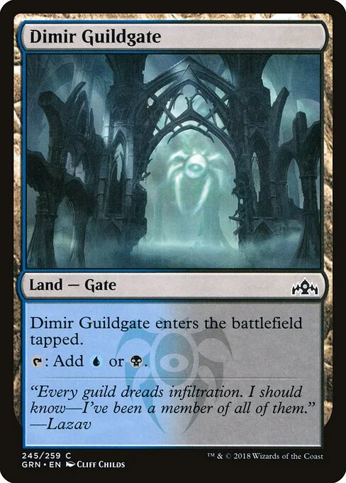 Dimir Guildgate, carta Magic di tipo Land — Gate illustrata da Cliff Childs
