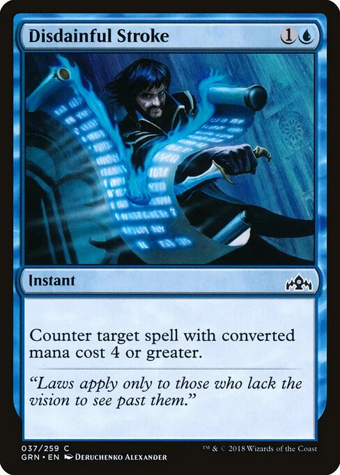 Disdainful Stroke, carta Magic di tipo Instant illustrata da Deruchenko Alexander