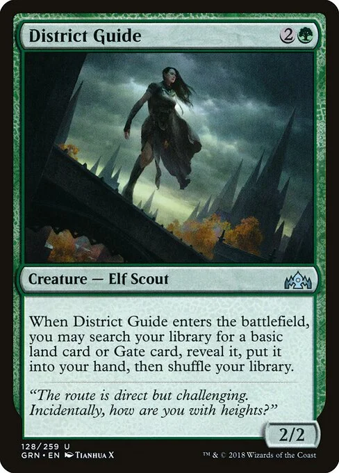 District Guide, carta Magic di tipo Creature — Elf Scout illustrata da Tianhua X