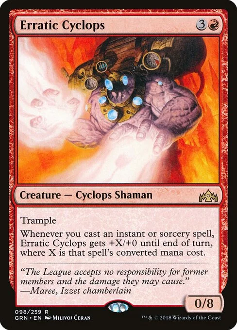 Erratic Cyclops, carta Magic di tipo Creature — Cyclops Shaman illustrata da Milivoj Ćeran