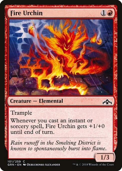 Fire Urchin, carta Magic di tipo Creature — Elemental illustrata da Deruchenko Alexander