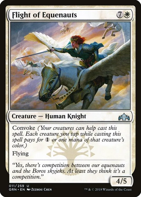 Flight of Equenauts, carta Magic di tipo Creature — Human Knight illustrata da Zezhou Chen