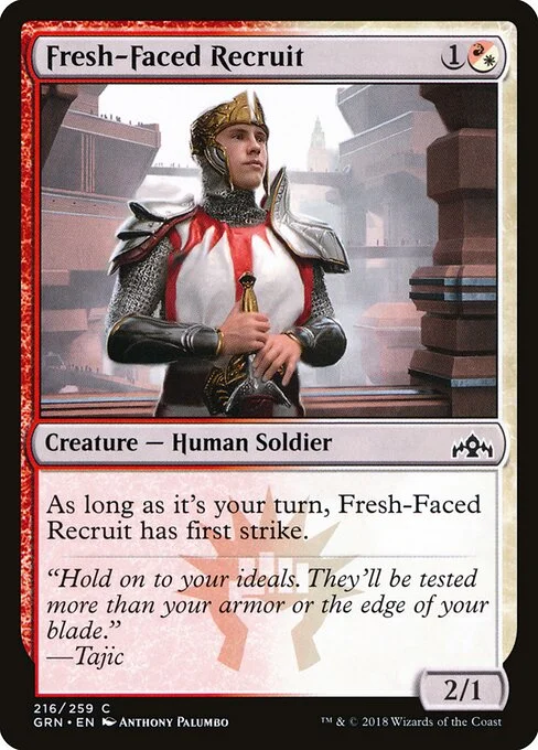 Fresh-Faced Recruit, carta Magic di tipo Creature — Human Soldier illustrata da Anthony Palumbo