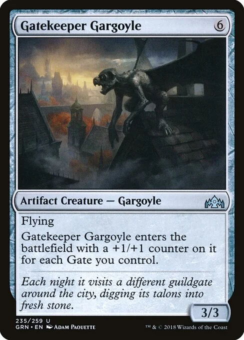 Gatekeeper Gargoyle, carta Magic di tipo Artifact Creature — Gargoyle illustrata da Adam Paquette