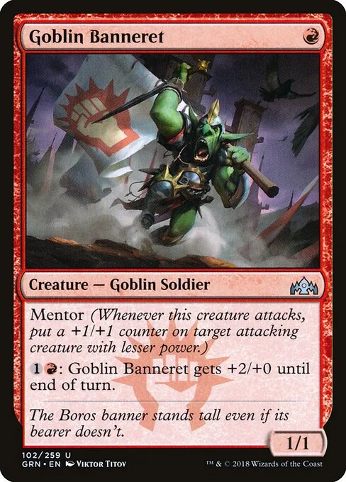 Goblin Banneret, carta Magic di tipo Creature — Goblin Soldier illustrata da Viktor Titov