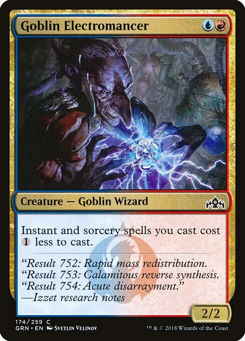 Goblin Electromancer, carta Magic di tipo Creature — Goblin Wizard illustrata da Svetlin Velinov