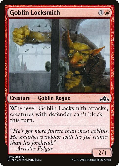 Goblin Locksmith, carta Magic di tipo Creature — Goblin Rogue illustrata da Mark Behm