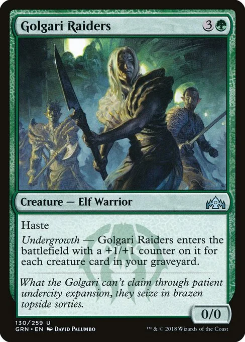 Golgari Raiders, carta Magic di tipo Creature — Elf Warrior illustrata da David Palumbo