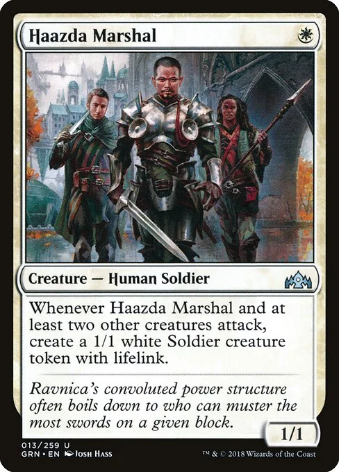 Haazda Marshal, carta Magic di tipo Creature — Human Soldier illustrata da Josh Hass