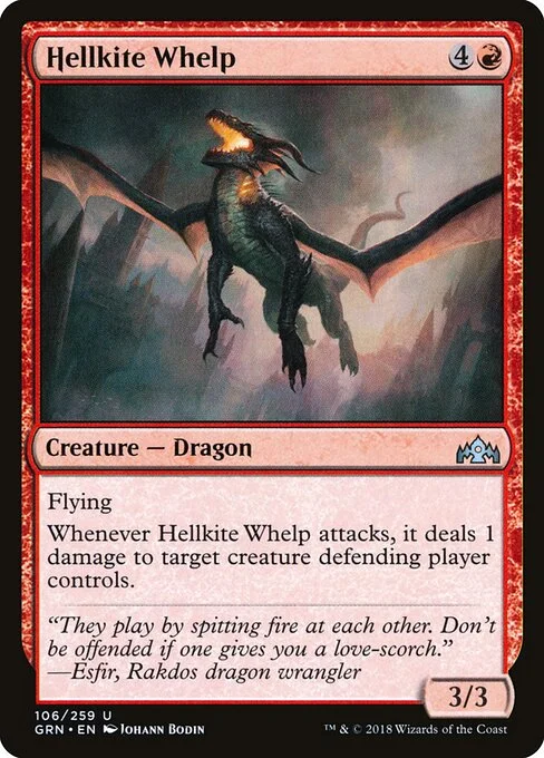 Hellkite Whelp, carta Magic di tipo Creature — Dragon illustrata da Johann Bodin