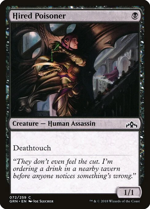Hired Poisoner, carta Magic di tipo Creature — Human Assassin illustrata da Joe Slucher