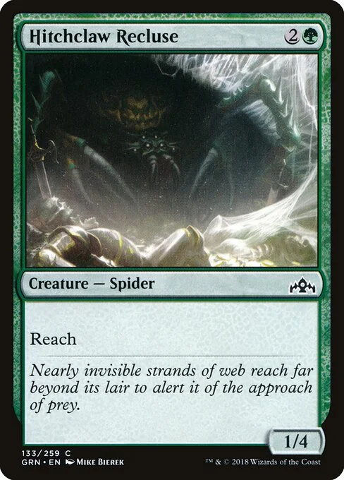Hitchclaw Recluse, carta Magic di tipo Creature — Spider illustrata da Mike Bierek