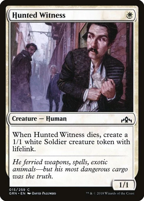 Hunted Witness, carta Magic di tipo Creature — Human illustrata da David Palumbo