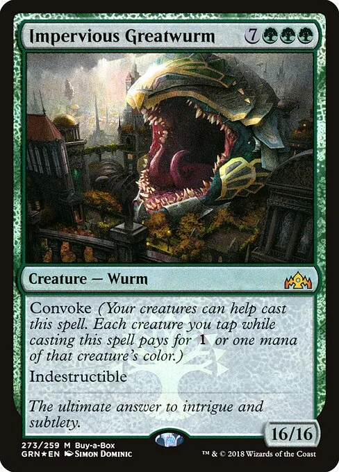 Impervious Greatwurm, carta Magic di tipo Creature — Wurm illustrata da Simon Dominic