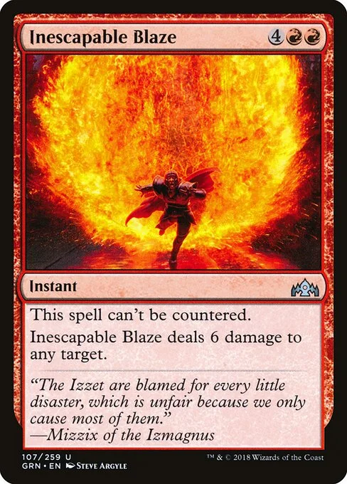Inescapable Blaze, carta Magic di tipo Instant illustrata da Steve Argyle