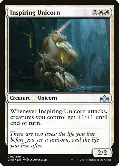 Inspiring Unicorn, carta Magic di tipo Creature — Unicorn illustrata da Even Amundsen