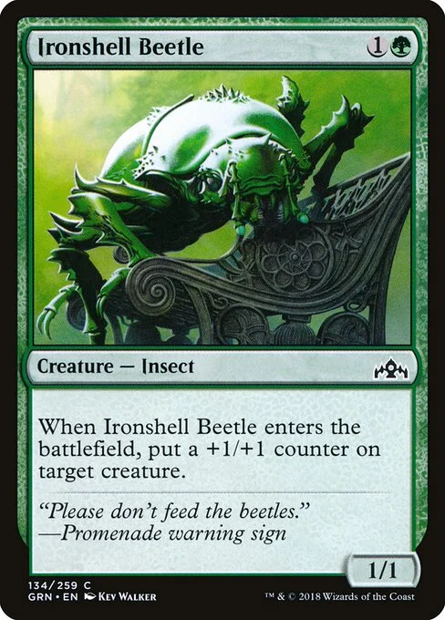 Ironshell Beetle, carta Magic di tipo Creature — Insect illustrata da Kev Walker