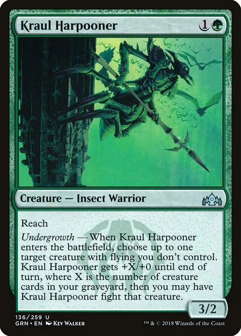 Kraul Harpooner, carta Magic di tipo Creature — Insect Warrior illustrata da Kev Walker