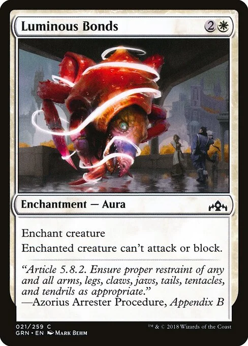 Luminous Bonds, carta Magic di tipo Enchantment — Aura illustrata da Mark Behm
