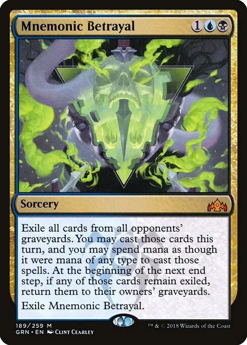 Mnemonic Betrayal, carta Magic di tipo Sorcery illustrata da Clint Cearley