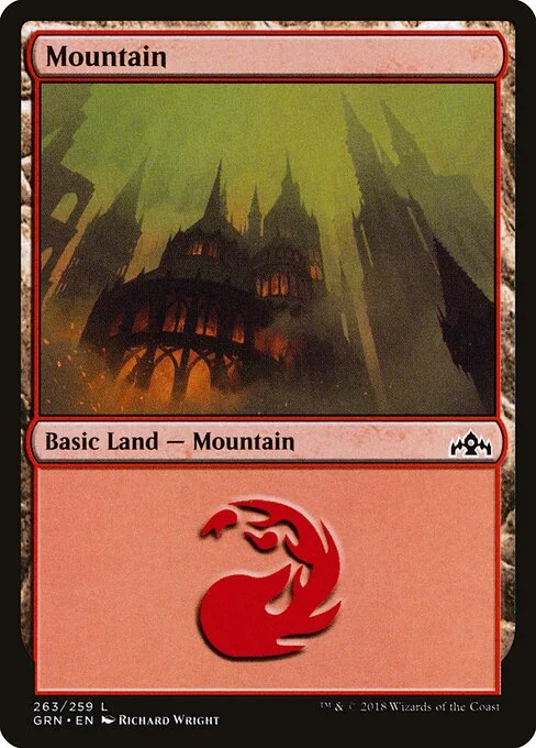 Mountain, carta Magic di tipo Basic Land — Mountain illustrata da Richard Wright