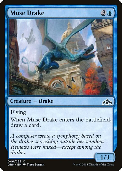Muse Drake, carta Magic di tipo Creature — Drake illustrata da Titus Lunter