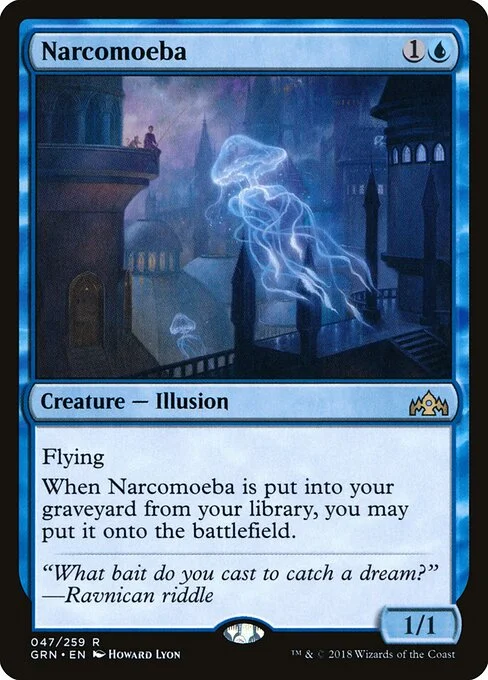Narcomoeba, carta Magic di tipo Creature — Illusion illustrata da Howard Lyon