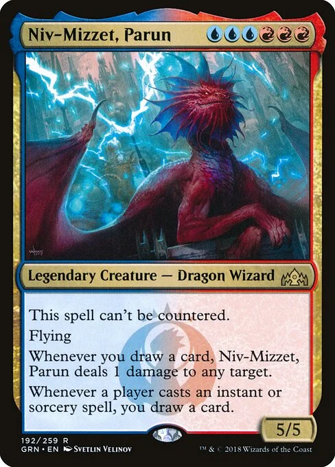 Niv-Mizzet, Parun, carta Magic di tipo Legendary Creature — Dragon Wizard illustrata da Svetlin Velinov