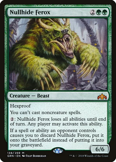 Nullhide Ferox, carta Magic di tipo Creature — Beast illustrata da Filip Burburan