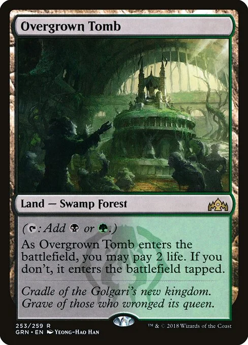 Overgrown Tomb, carta Magic di tipo Land — Swamp Forest illustrata da Yeong-Hao Han