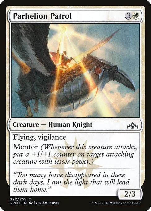 Parhelion Patrol, carta Magic di tipo Creature — Human Knight illustrata da Even Amundsen