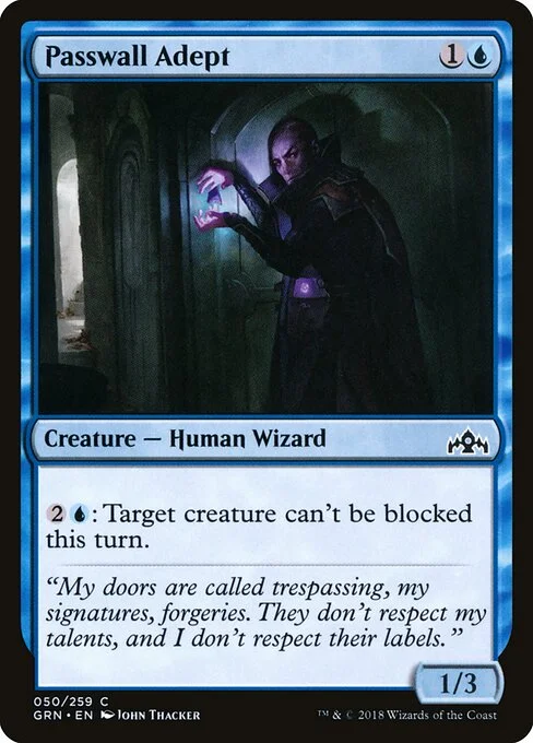 Passwall Adept, carta Magic di tipo Creature — Human Wizard illustrata da John Thacker