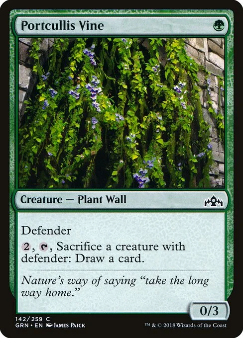 Portcullis Vine, carta Magic di tipo Creature — Plant Wall illustrata da James Paick