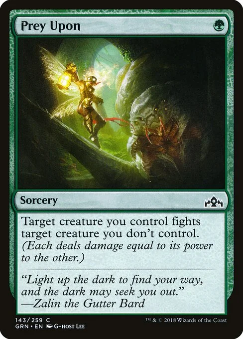 Prey Upon, carta Magic di tipo Sorcery illustrata da G-host Lee