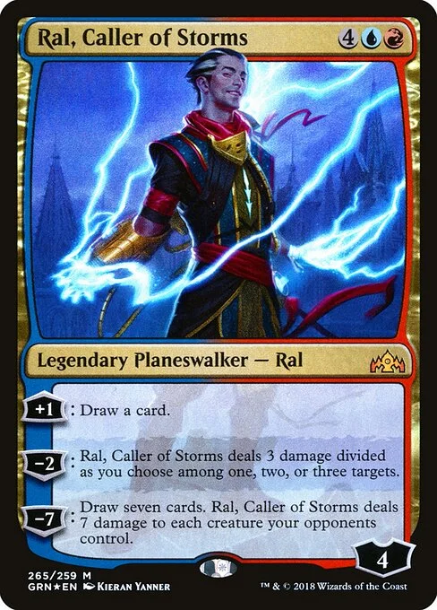 Ral, Caller of Storms, carta Magic di tipo Legendary Planeswalker — Ral illustrata da Kieran Yanner