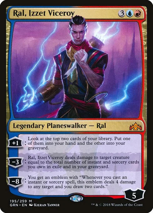 Ral, Izzet Viceroy, carta Magic di tipo Legendary Planeswalker — Ral illustrata da Kieran Yanner