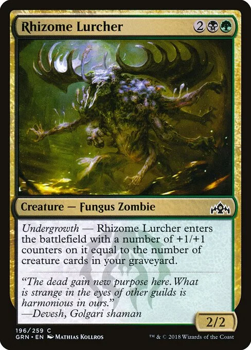 Rhizome Lurcher, carta Magic di tipo Creature — Fungus Zombie illustrata da Mathias Kollros