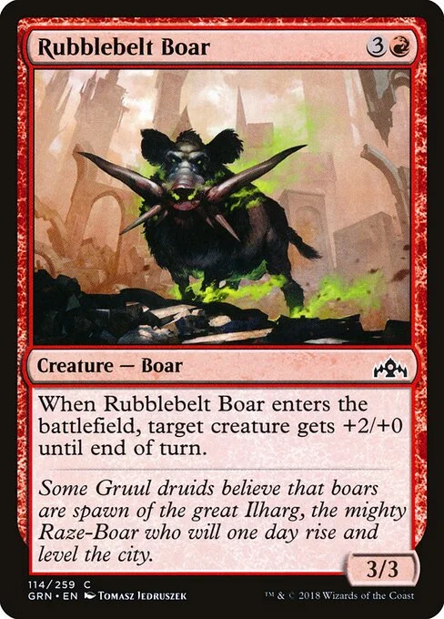 Rubblebelt Boar, carta Magic di tipo Creature — Boar illustrata da Tomasz Jedruszek