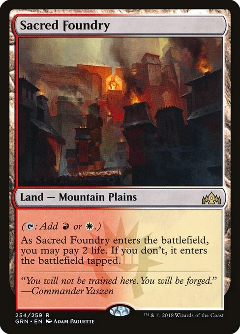 Sacred Foundry, carta Magic di tipo Land — Mountain Plains illustrata da Adam Paquette