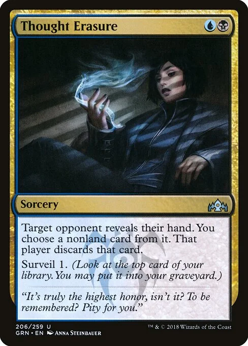 Thought Erasure, carta Magic di tipo Sorcery illustrata da Anna Steinbauer