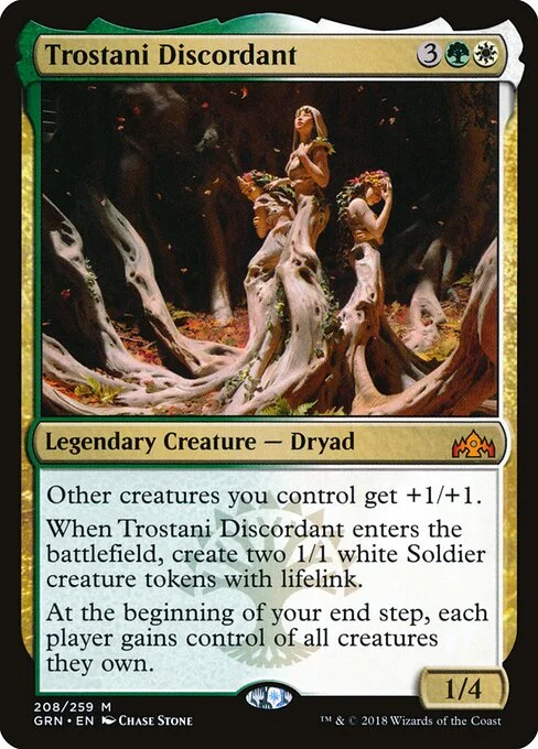 Trostani Discordant, carta Magic di tipo Legendary Creature — Dryad illustrata da Chase Stone