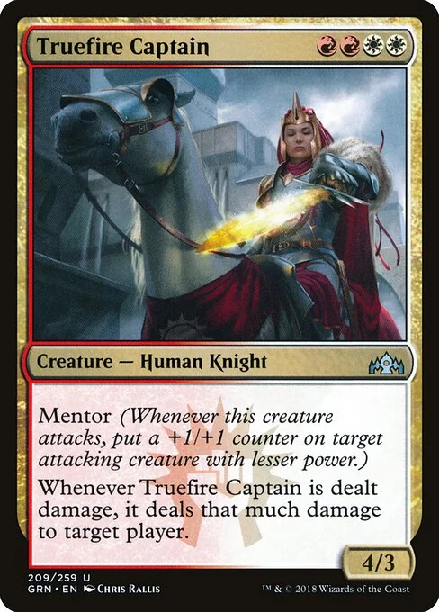 Truefire Captain, carta Magic di tipo Creature — Human Knight illustrata da Chris Rallis