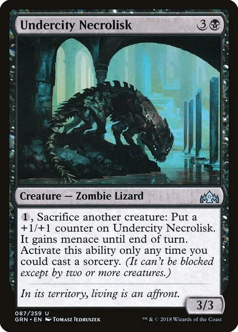 Undercity Necrolisk, carta Magic di tipo Creature — Zombie Lizard illustrata da Tomasz Jedruszek