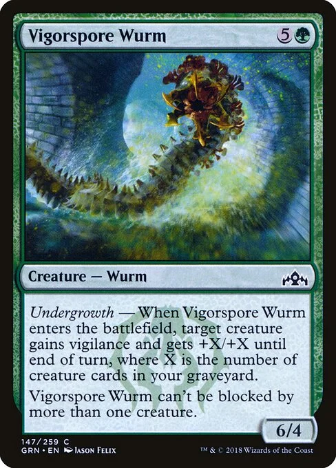 Vigorspore Wurm, carta Magic di tipo Creature — Wurm illustrata da Jason Felix
