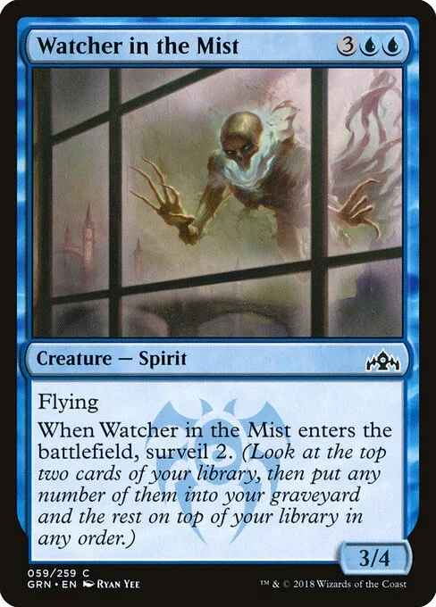 Watcher in the Mist, carta Magic di tipo Creature — Spirit illustrata da Ryan Yee