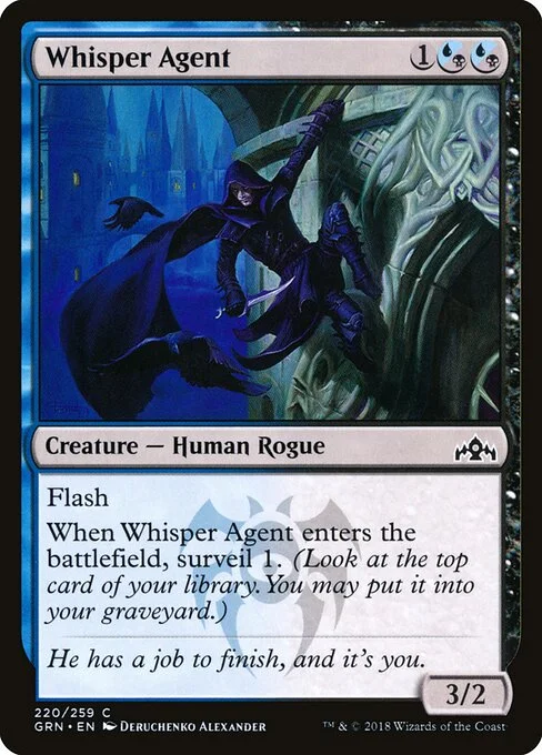 Whisper Agent, carta Magic di tipo Creature — Human Rogue illustrata da Deruchenko Alexander
