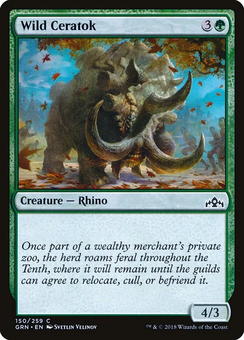 Wild Ceratok, carta Magic di tipo Creature — Rhino illustrata da Svetlin Velinov