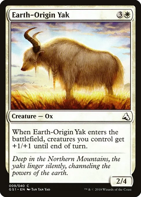 Earth-Origin Yak, carta Magic di tipo Creature — Ox illustrata da Tan Yan Yao