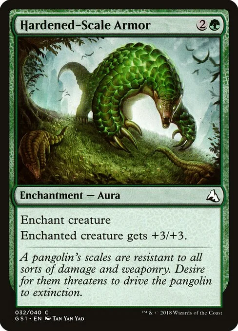 Hardened-Scale Armor, carta Magic di tipo Enchantment — Aura illustrata da Tan Yan Yao